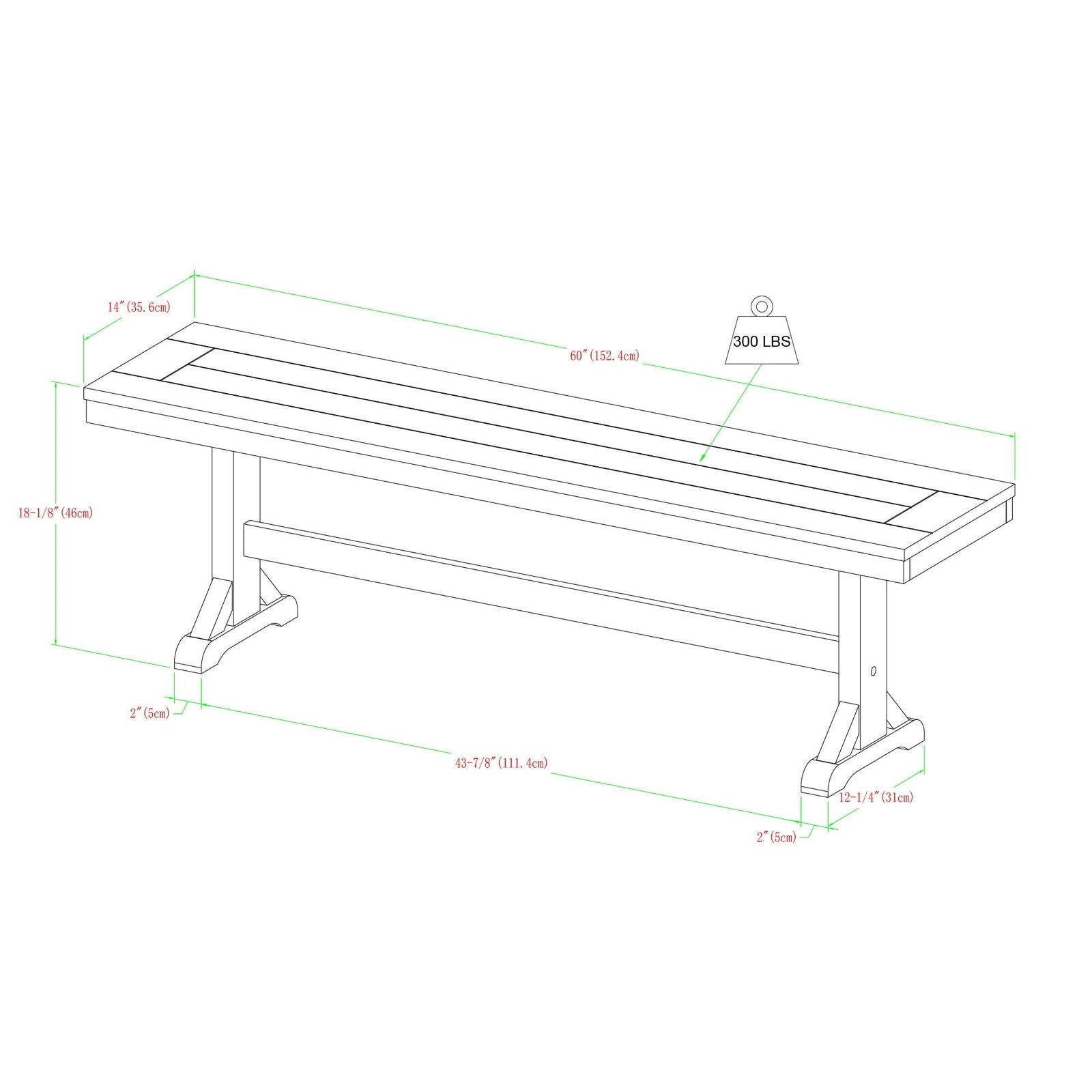 Banco de comedor de madera maciza Millwright
