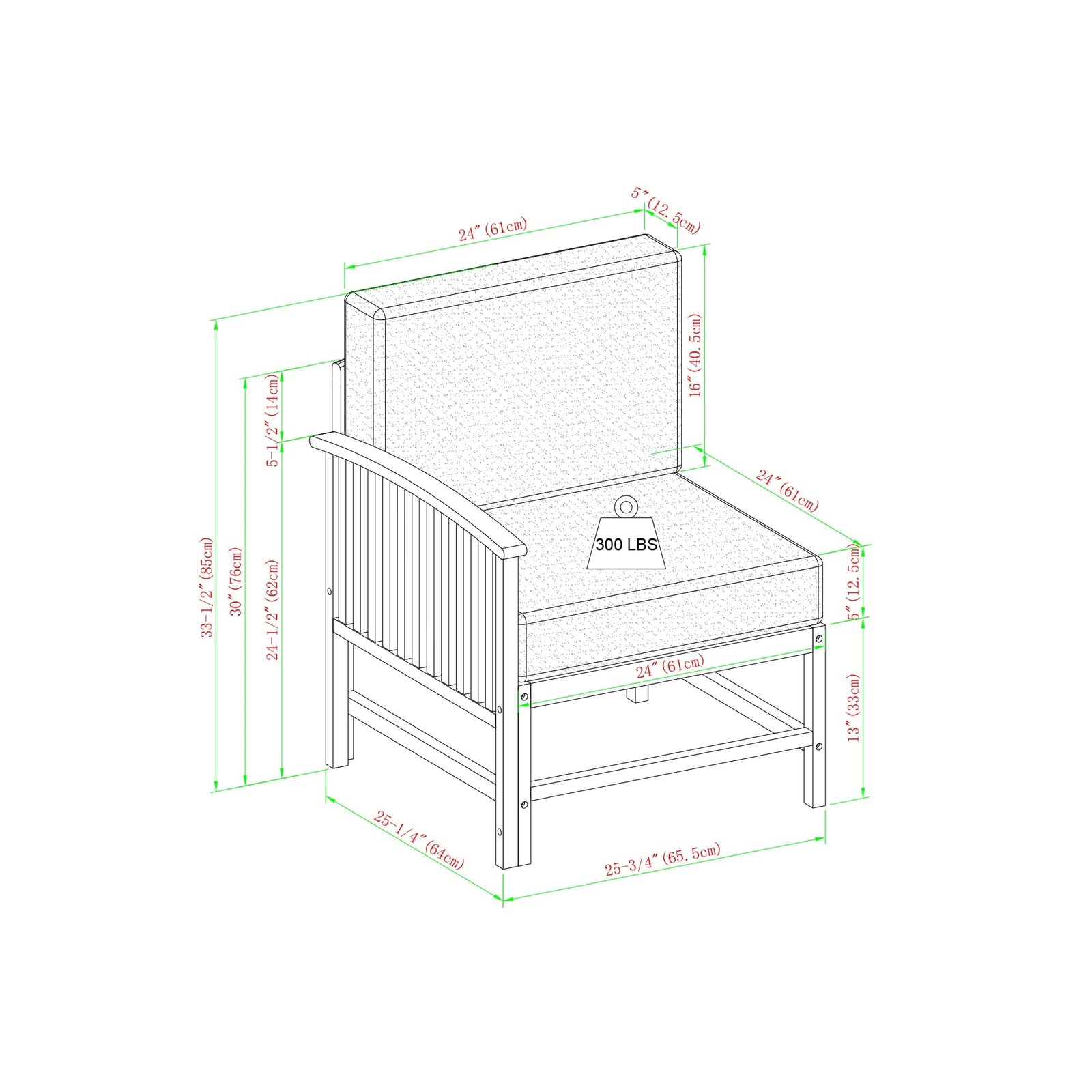Conjunto de tres piezas de muebles modulares para exteriores de madera maciza Midland Modern