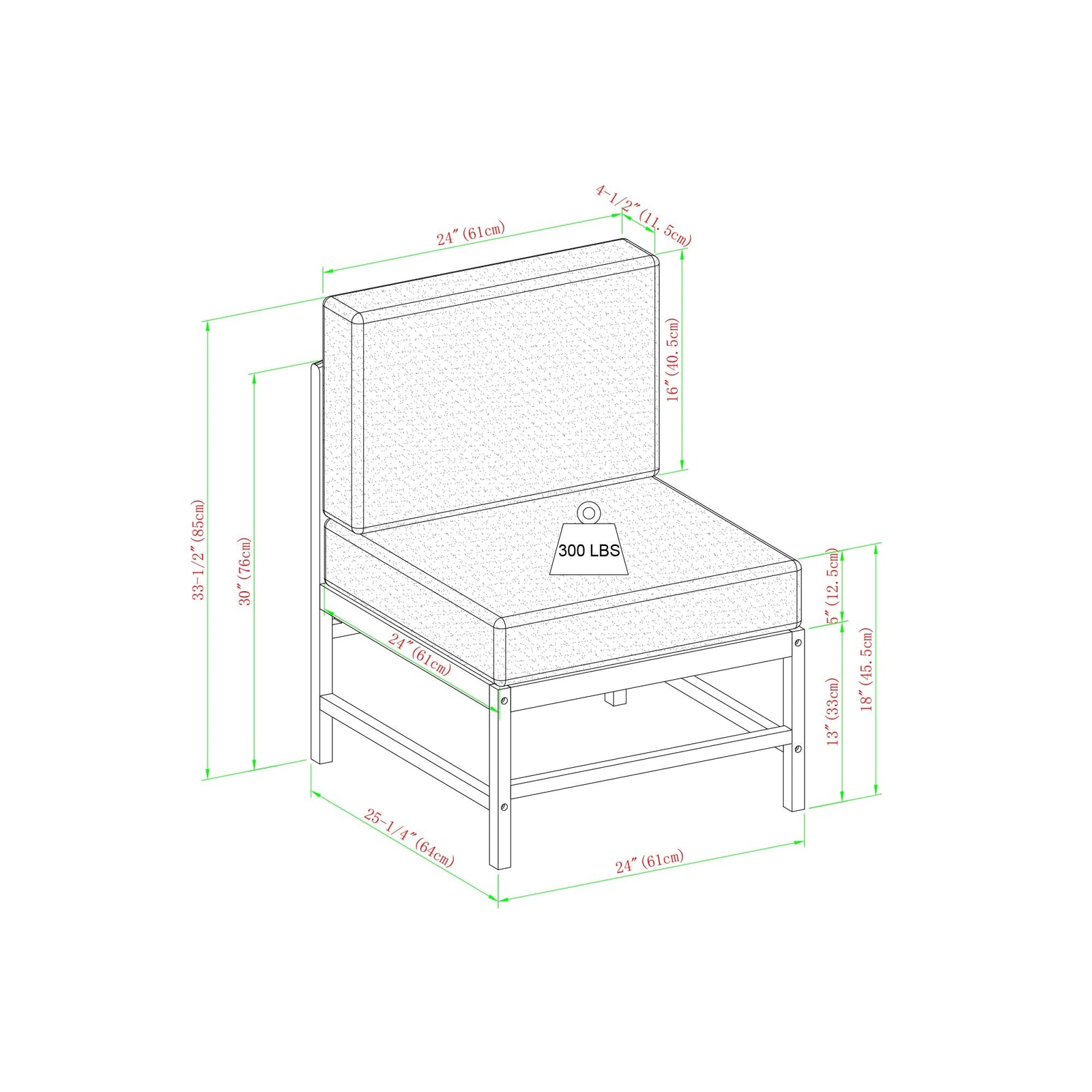 Conjunto de tres piezas de muebles modulares para exteriores de madera maciza Midland Modern