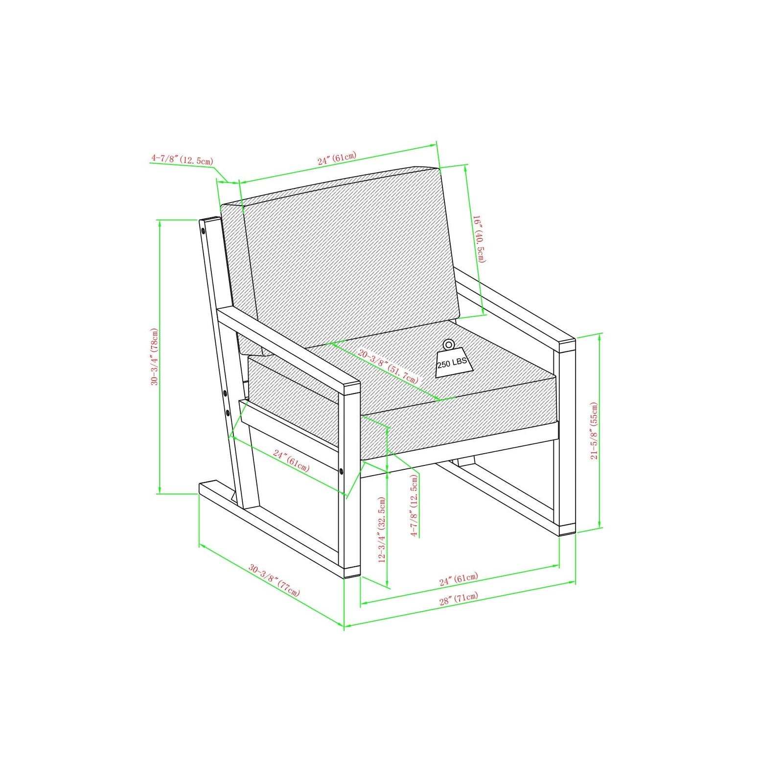 Sillón moderno de madera maciza para exterior Prenton