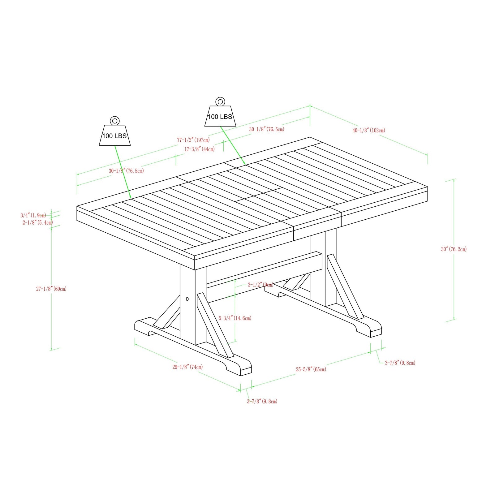 Juego de comedor de madera de 6 piezas Meridian