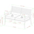 Loveseat de exterior con respaldo de listones de acacia de estilo moderno de mediados de siglo de Zander
