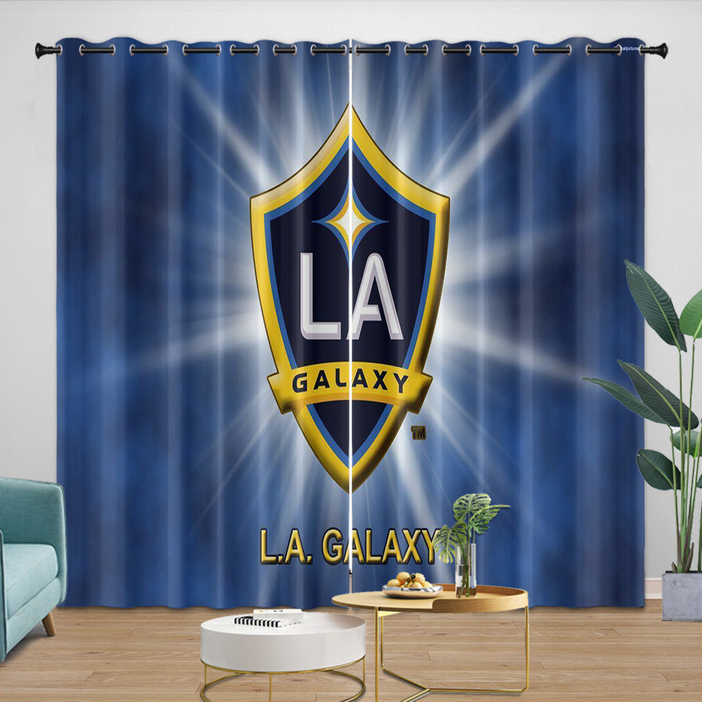 LA Galaxy Curtains Blackout Window Drapes Room Decoration