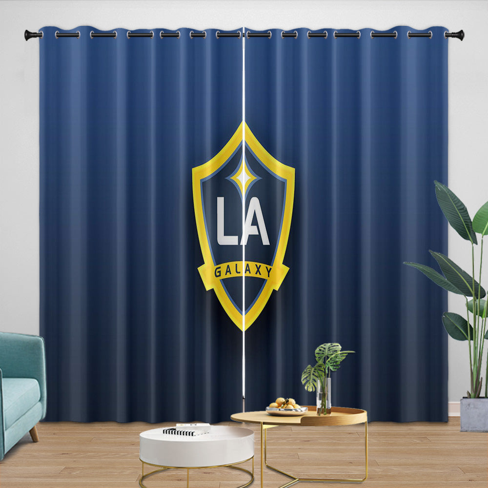 LA Galaxy Curtains Blackout Window Drapes Room Decoration