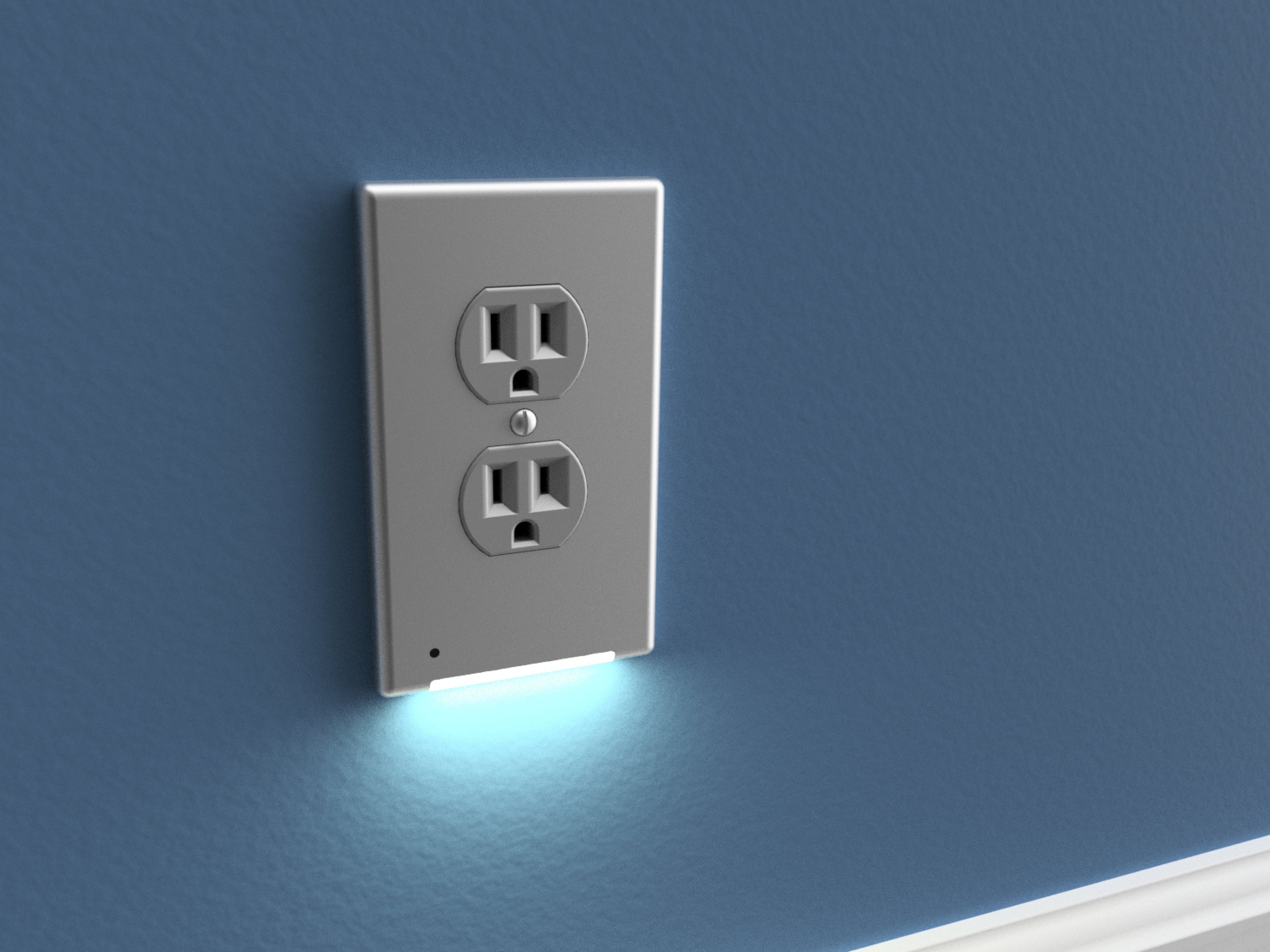Luz de noche LED LumiCover - Duplex - Níquel