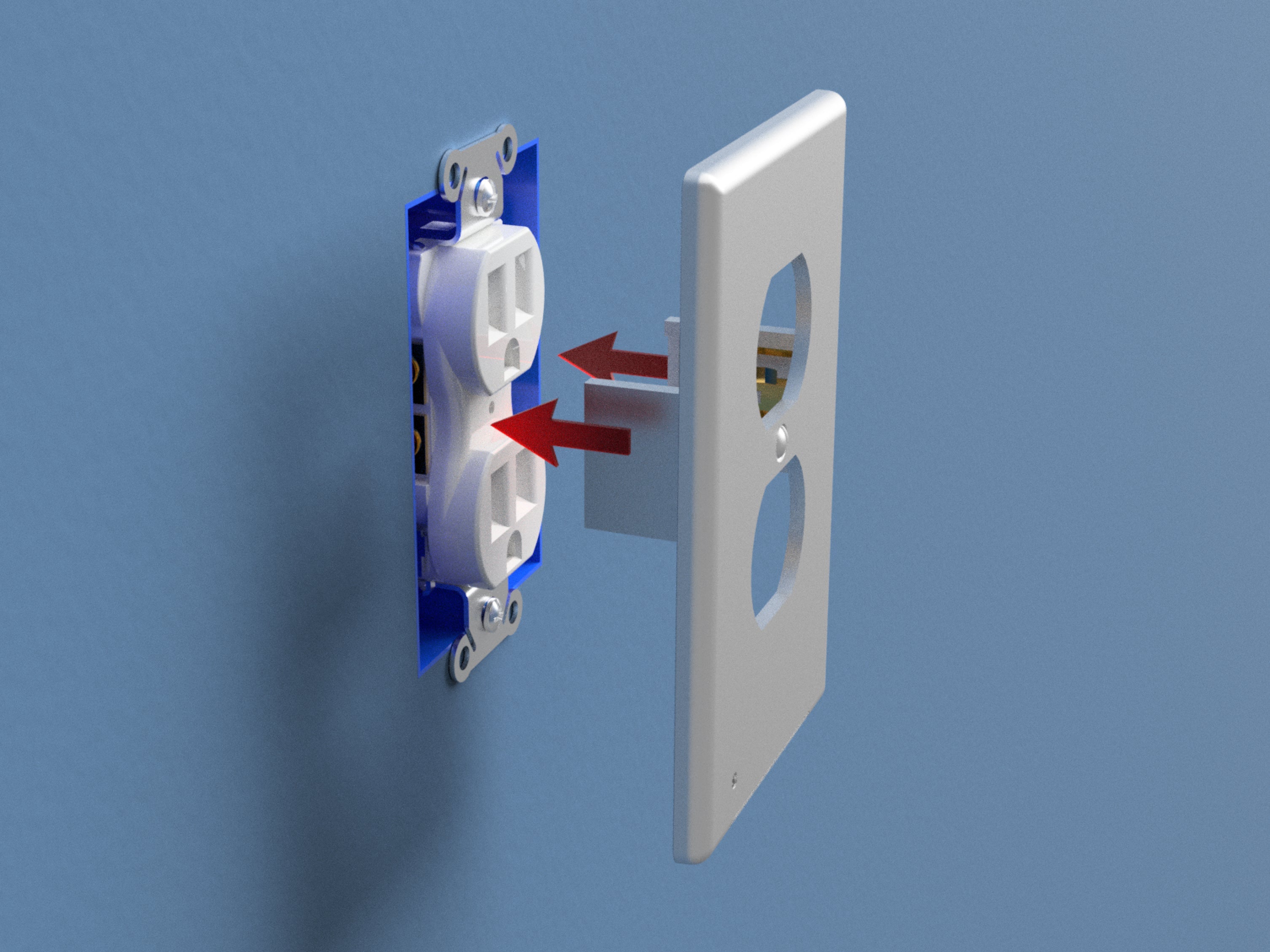 Luz de noche LED LumiCover - Duplex - Níquel