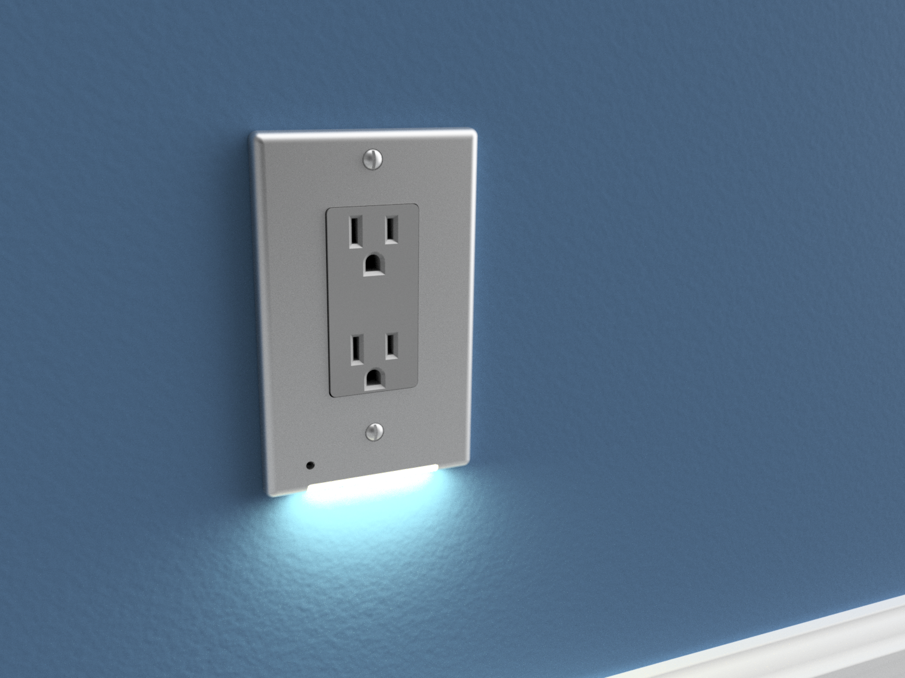 Lámpara de noche LED LumiCover - Decora - Níquel
