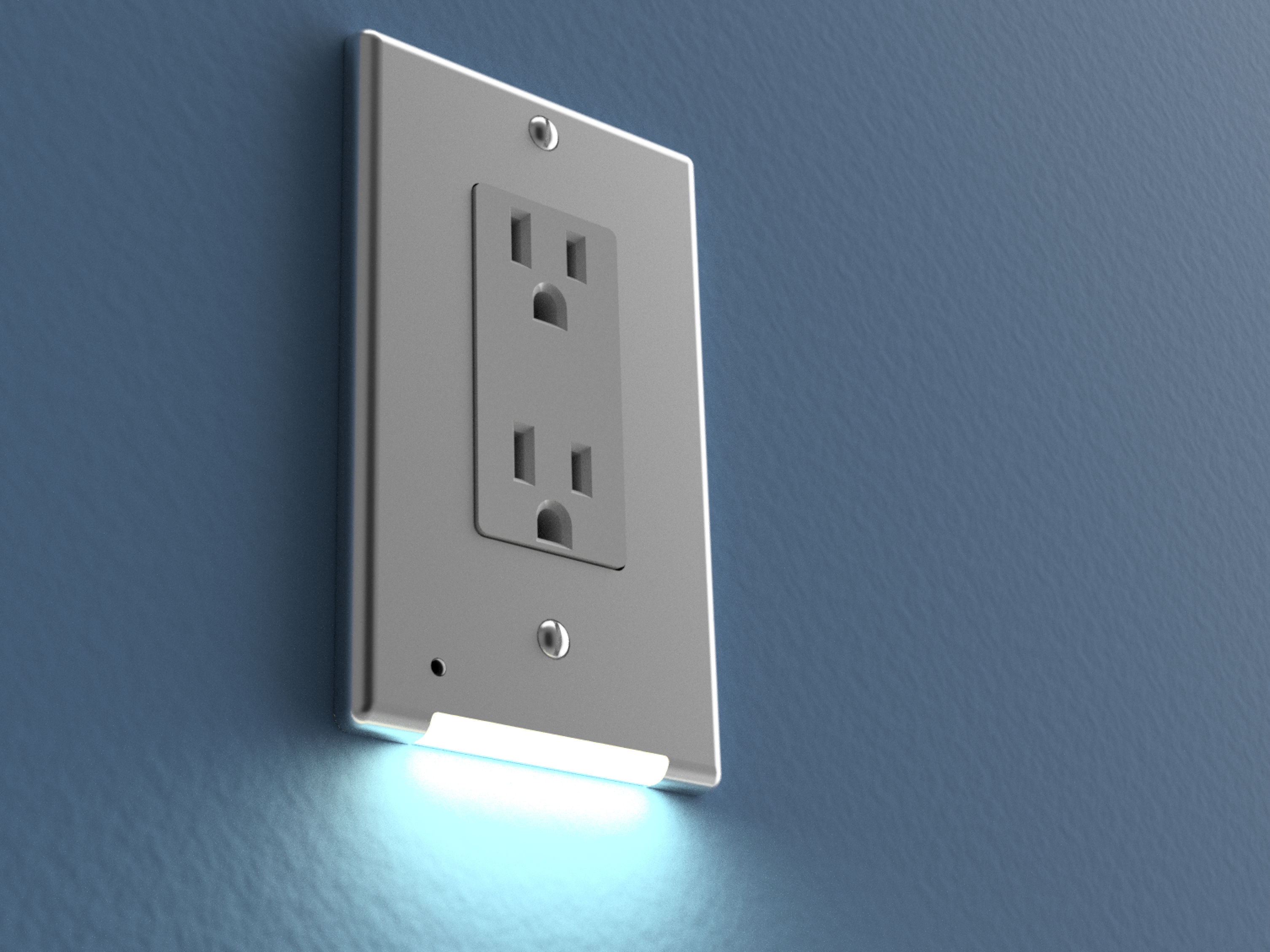 Lámpara de noche LED LumiCover - Decora - Níquel
