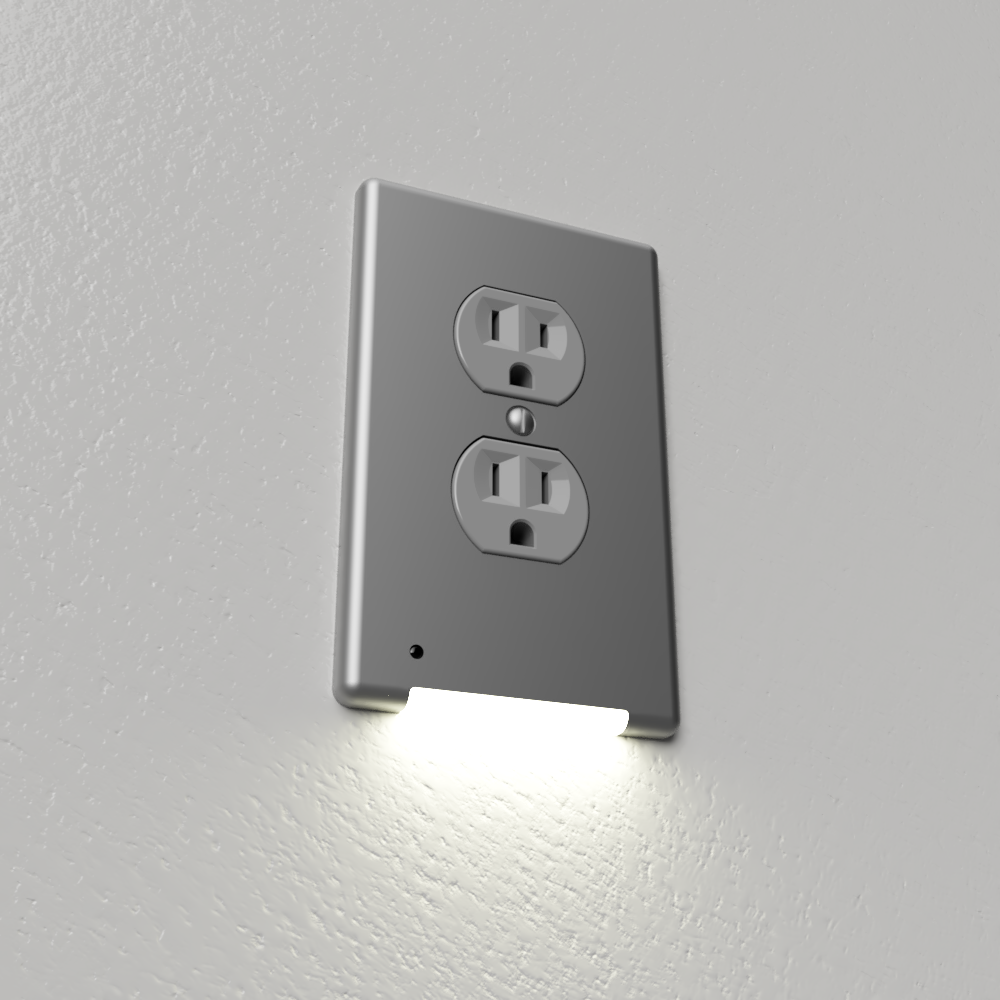 Luz de noche LED LumiCover - Duplex - Níquel