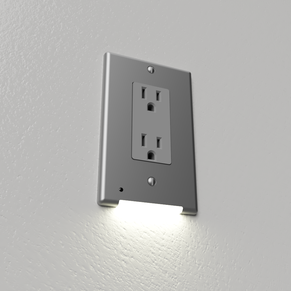 Lámpara de noche LED LumiCover - Decora - Níquel