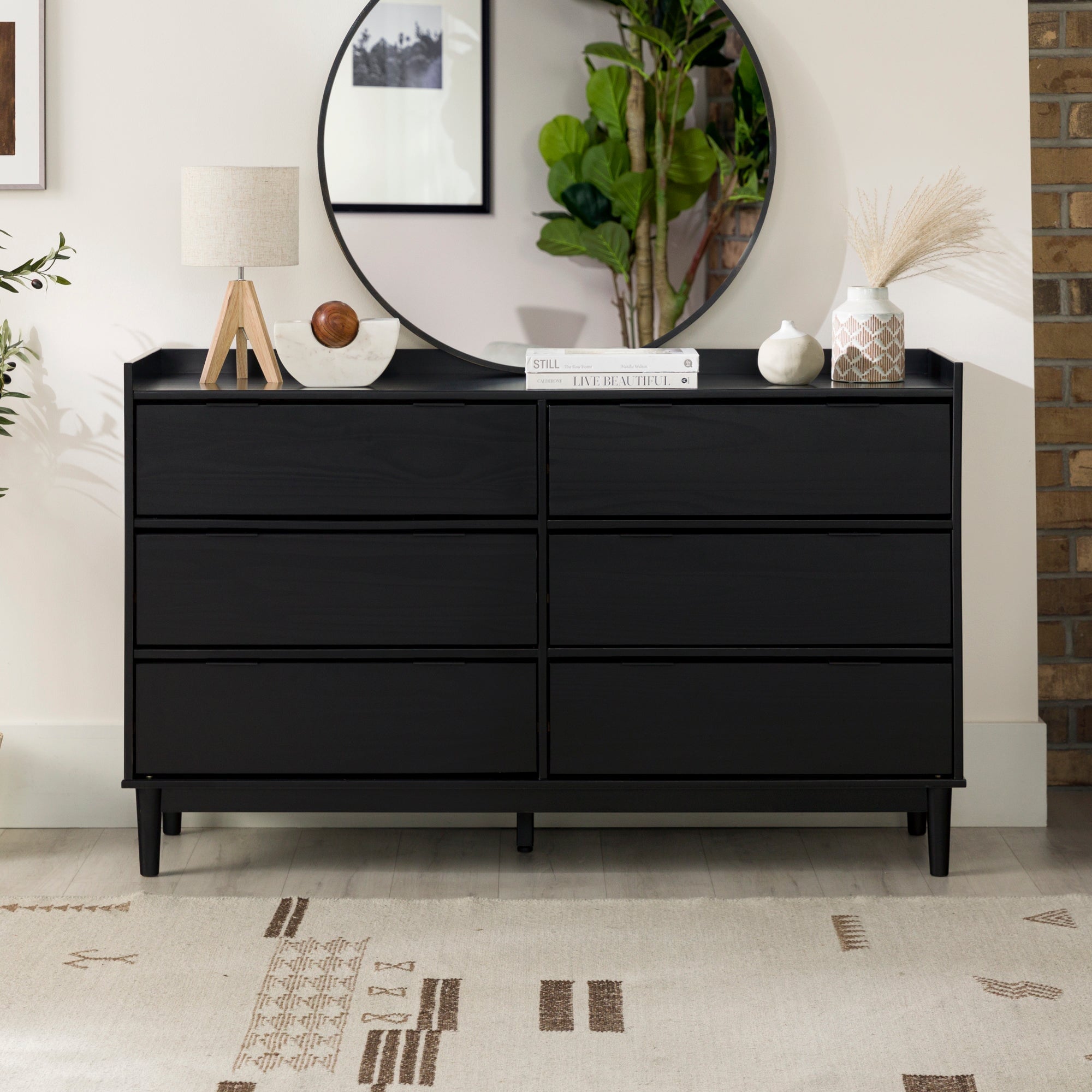 Cómoda moderna de madera de mediados de siglo de Lee