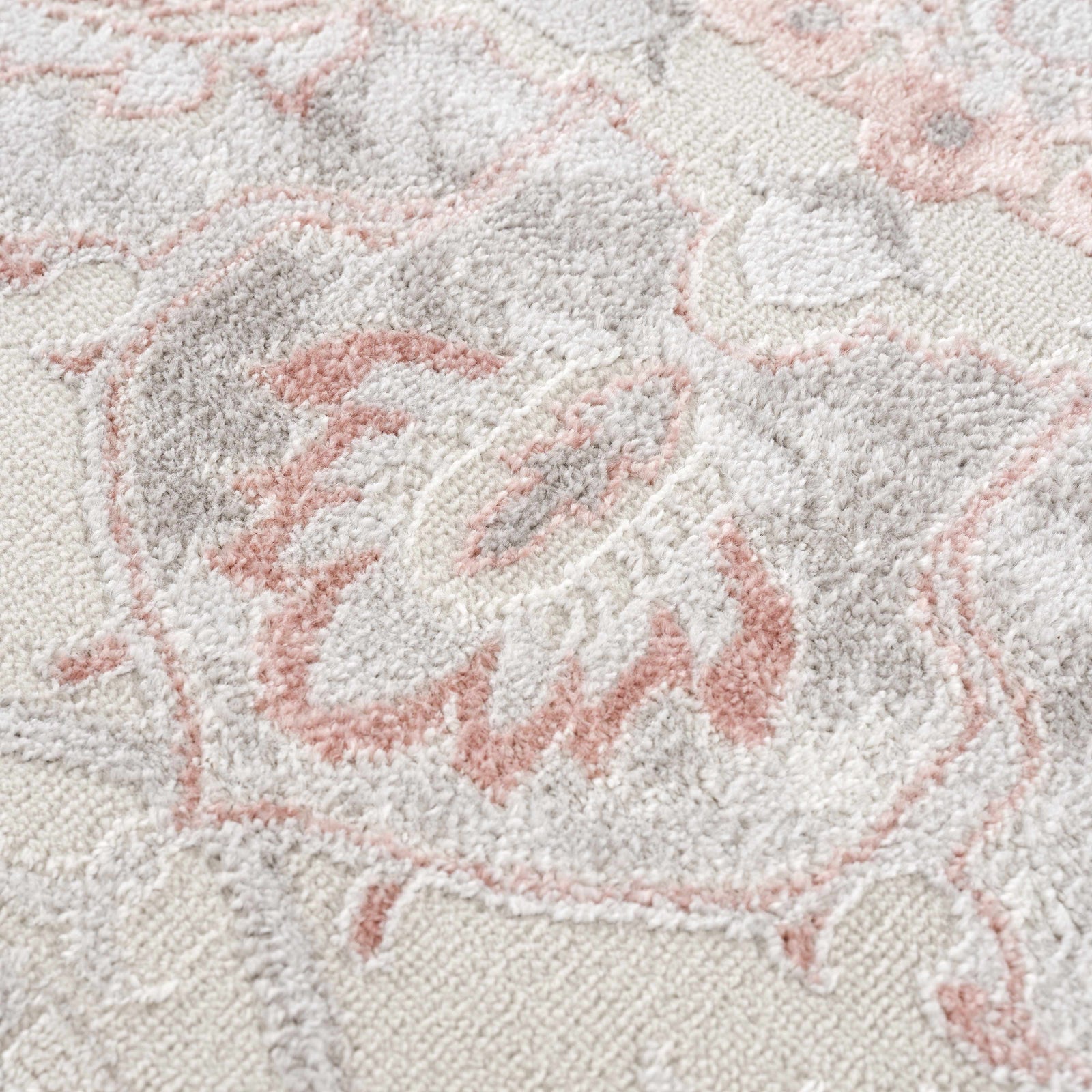 Alfombra gruesa con diseño floral en color rosa de Calum - Liquidación