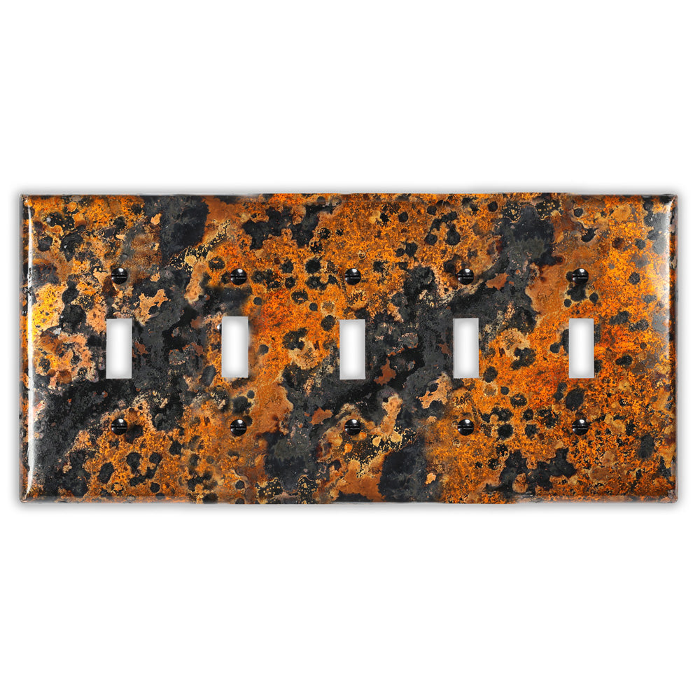 Leopard Copper - 5 Toggle Wallplate