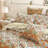 DaDa Bedding Bohemian Floral Paisley Garden Coral Teal Quilted Bedspread Set (LH1403)