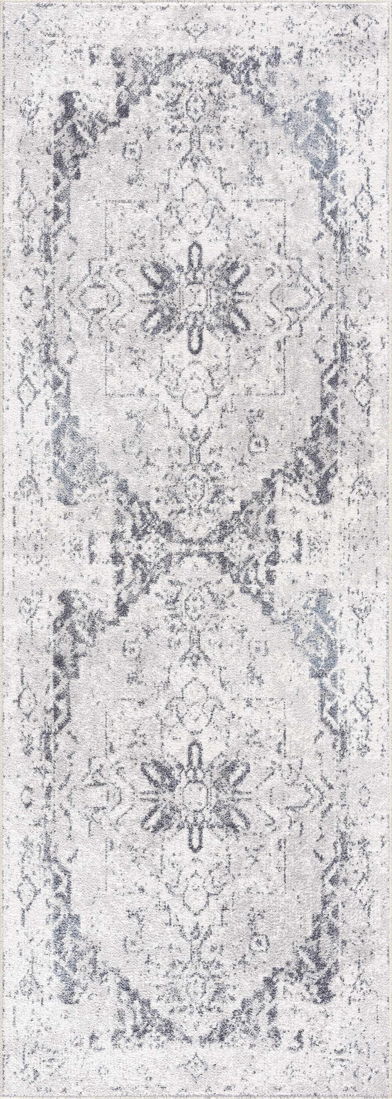 Alfombra lavable de pelo plano Hera Ivory