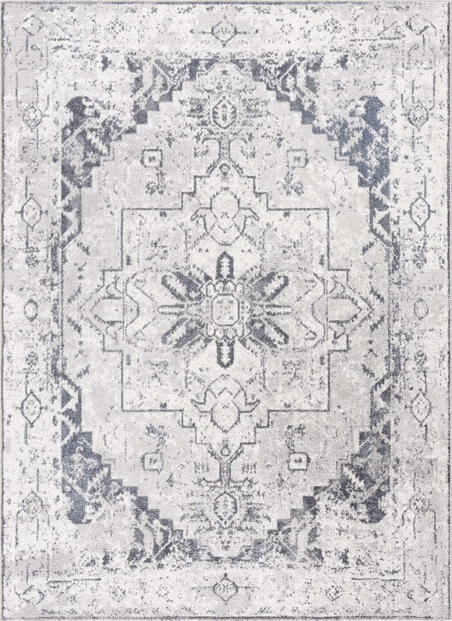 Alfombra lavable de pelo plano Hera Ivory