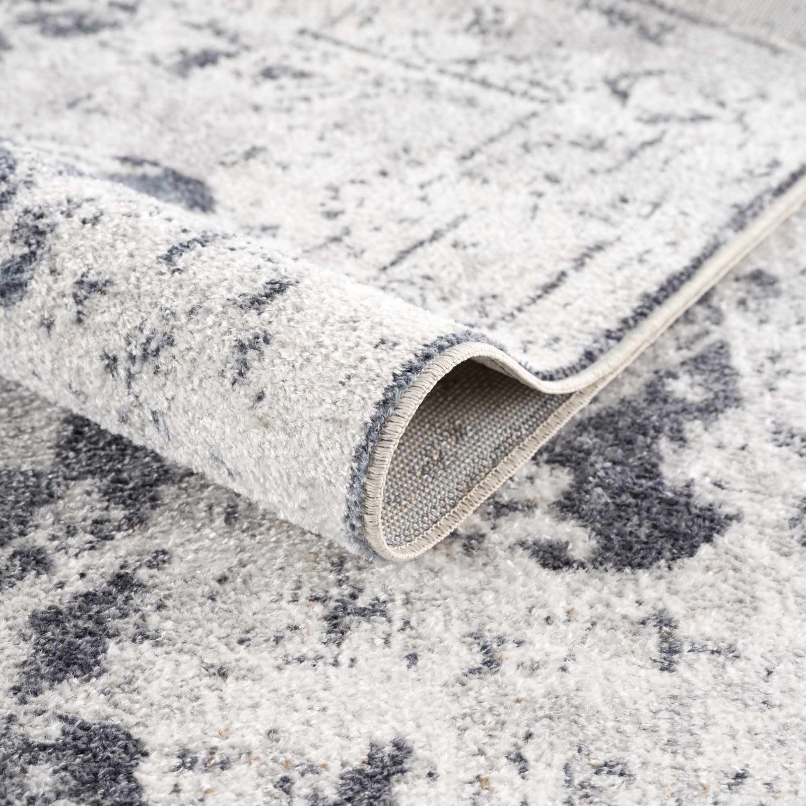 Alfombra lavable de pelo plano Hera Ivory