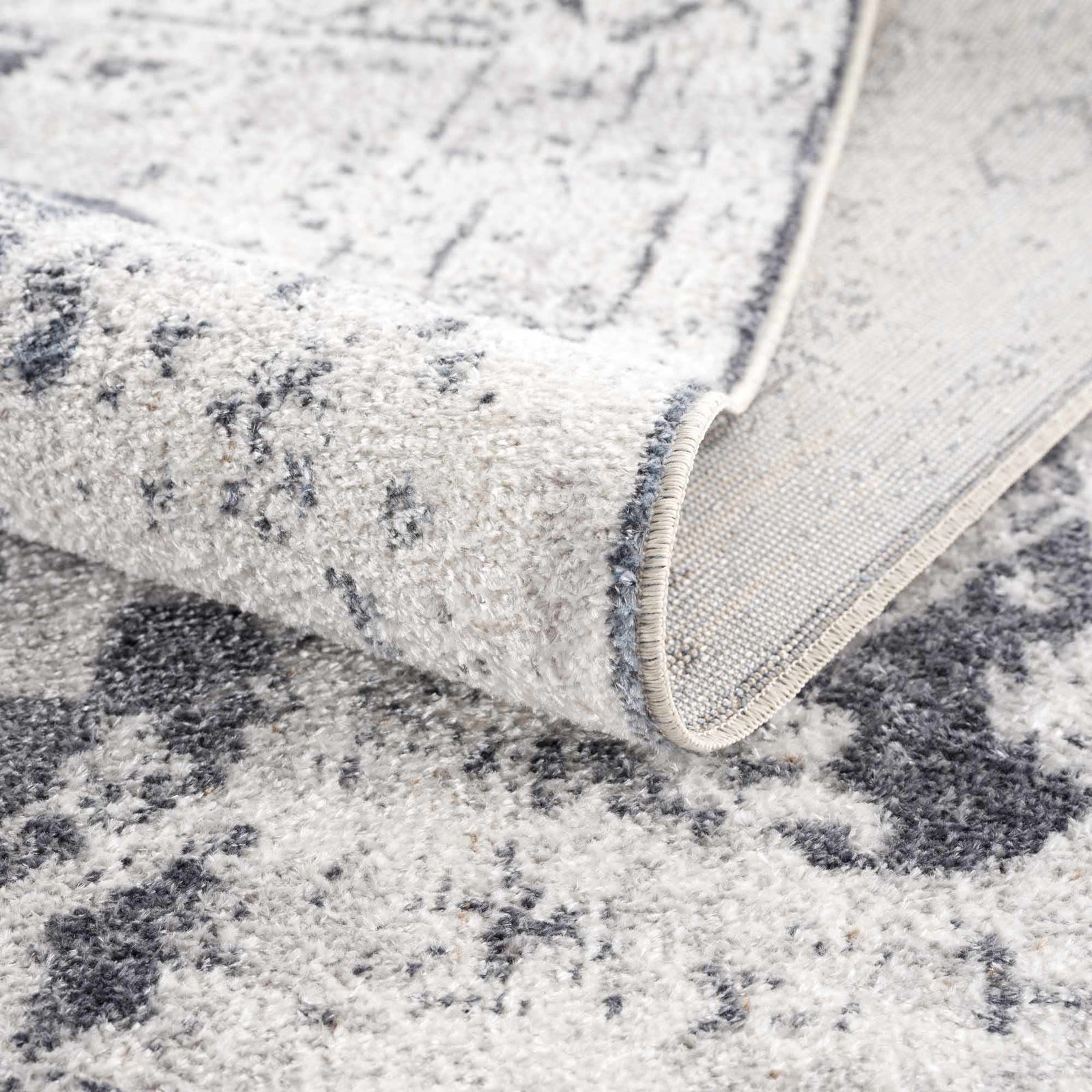 Alfombra lavable de pelo plano Hera Ivory