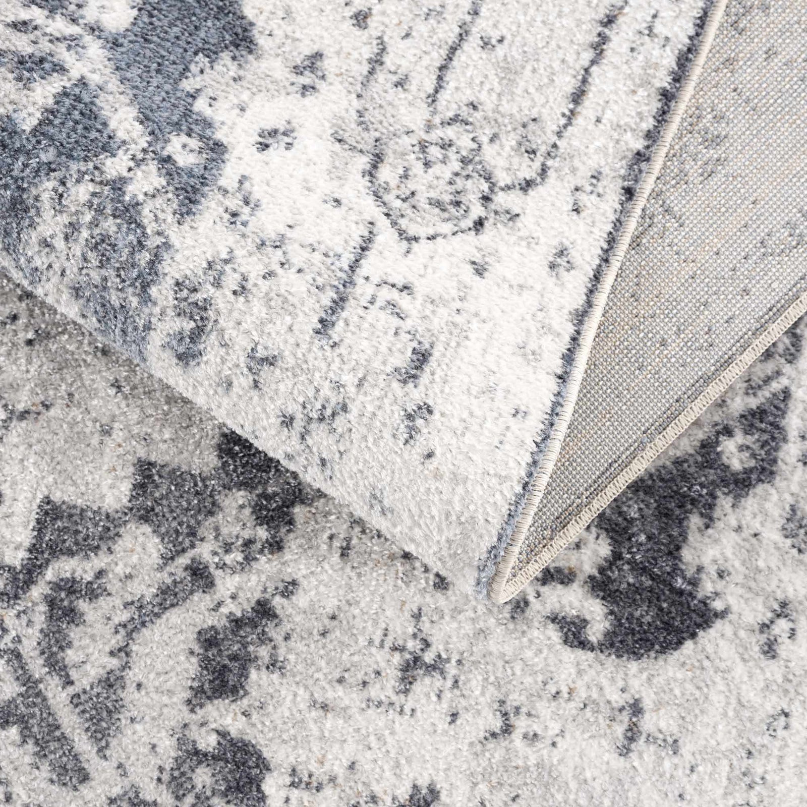 Alfombra lavable de pelo plano Hera Ivory