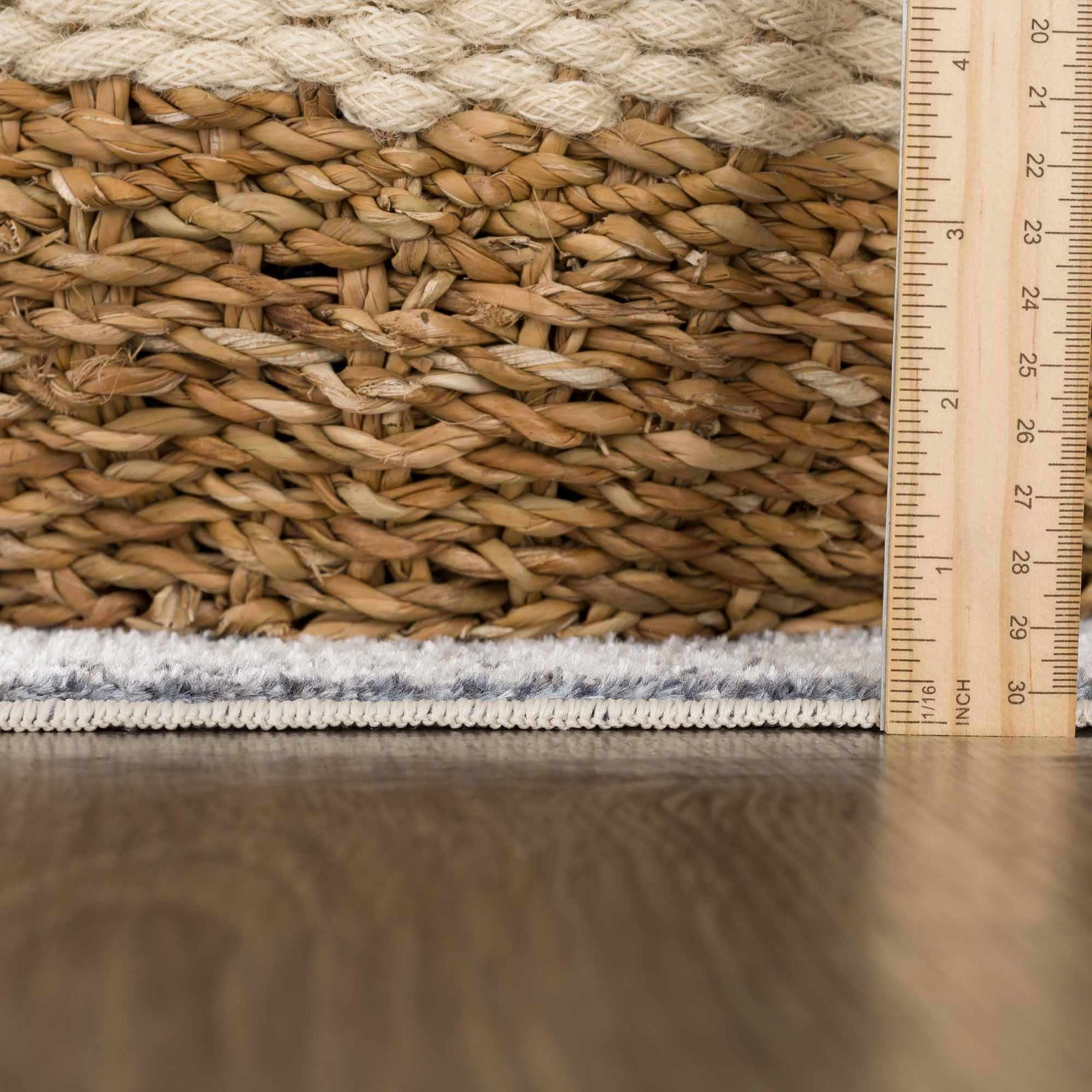 Alfombra lavable de pelo plano Hera Ivory