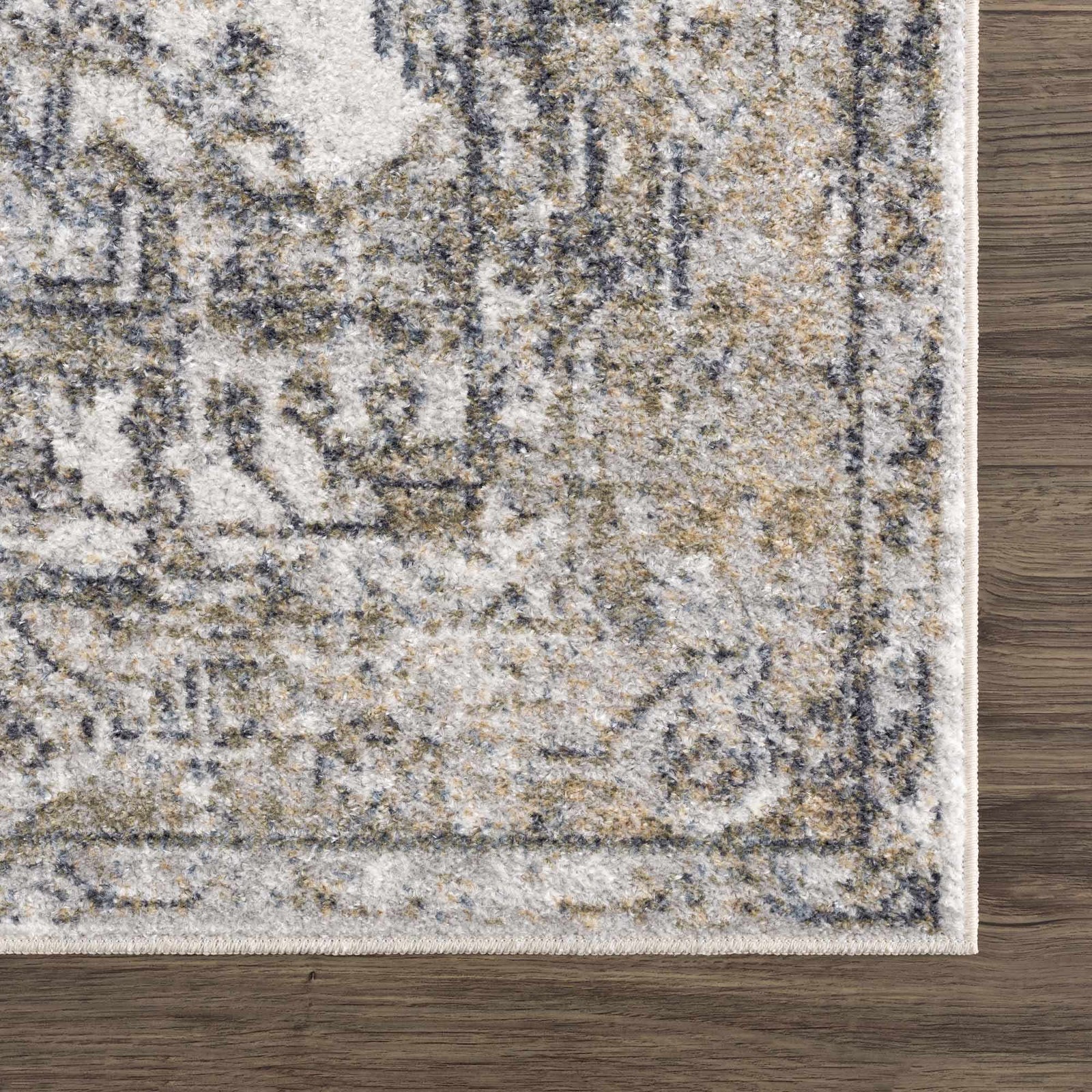 Alfombra lavable de pelo plano Hera Olive