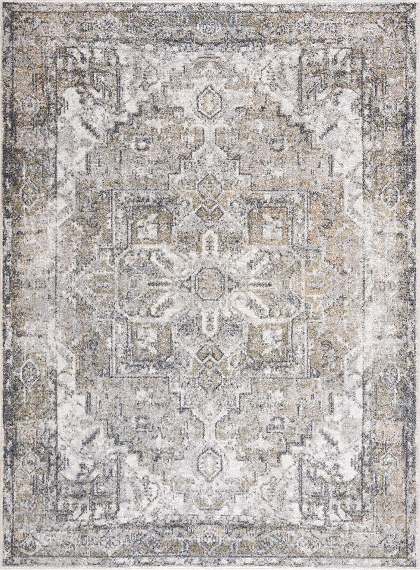 Alfombra lavable de pelo plano Hera Olive