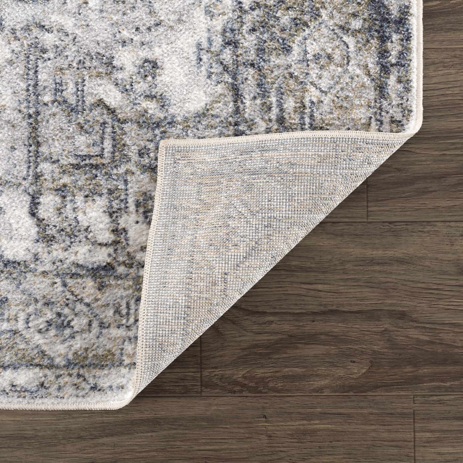 Alfombra lavable de pelo plano Hera Olive