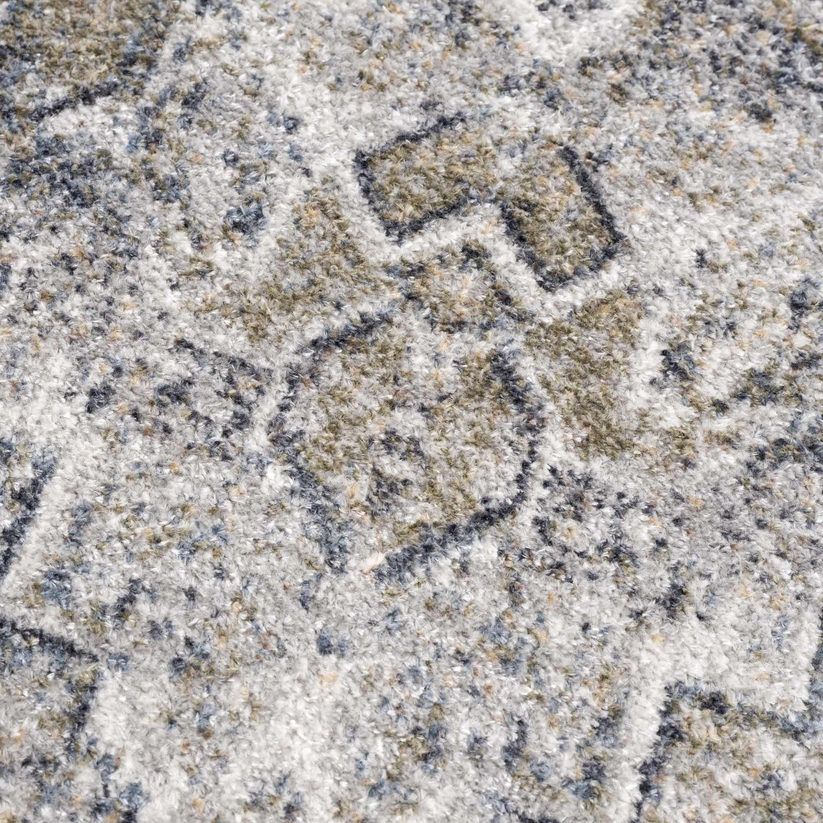 Alfombra lavable de pelo plano Hera Olive