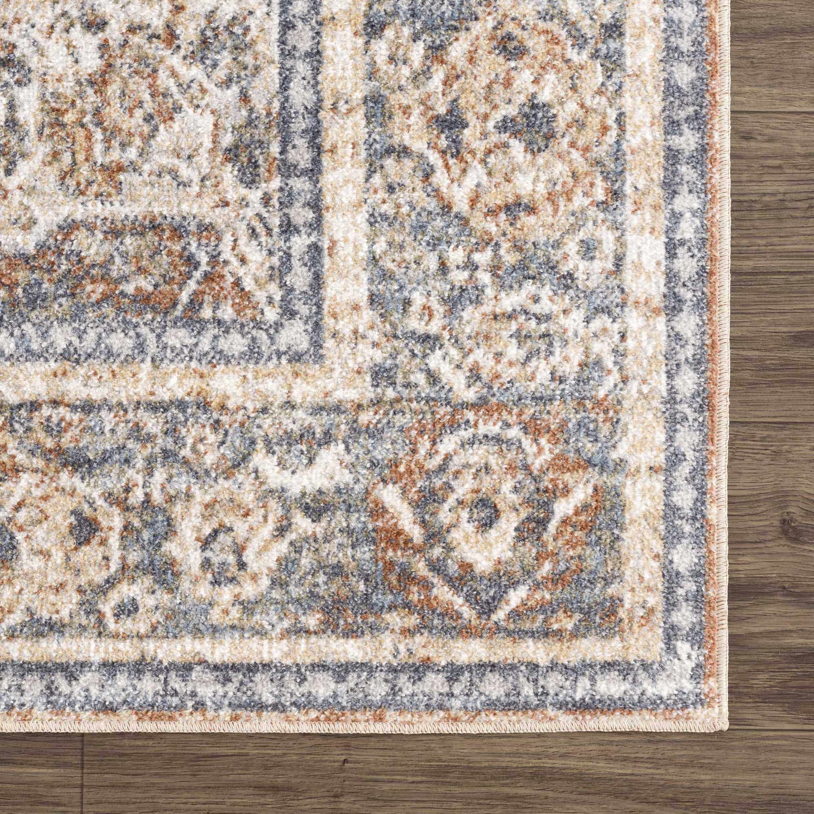Alfombra lavable de pelo plano azul Arias