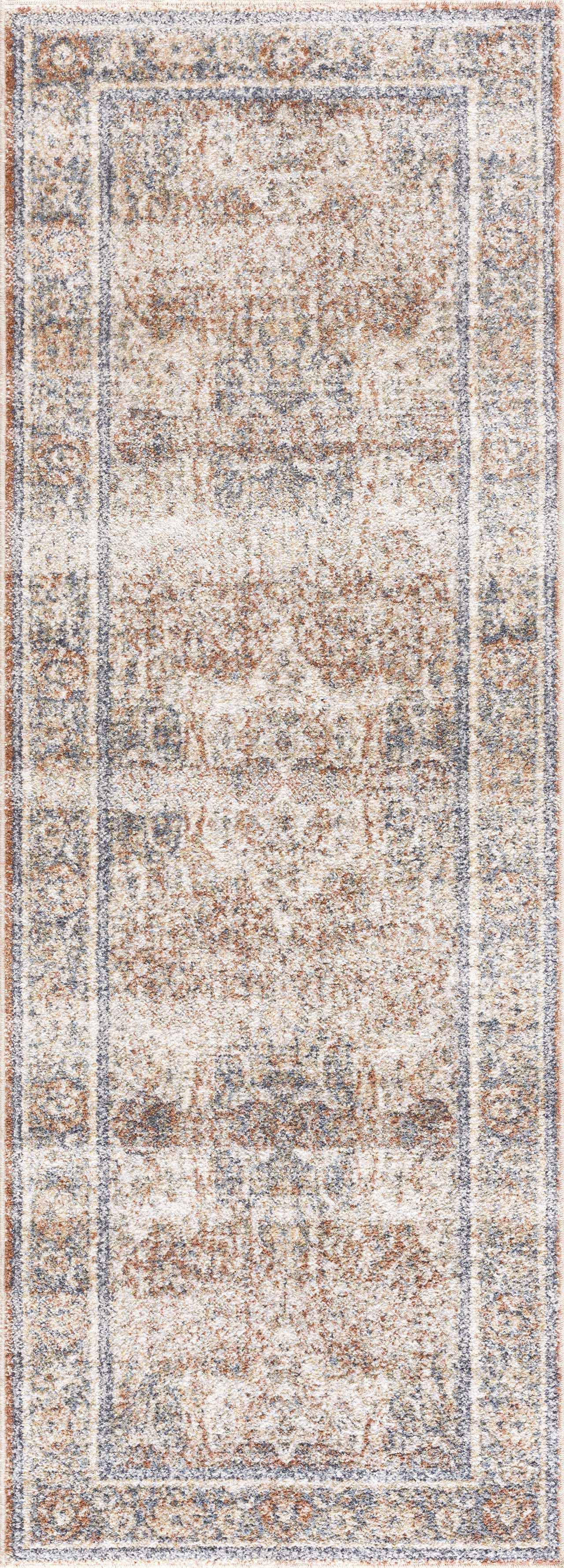 Alfombra lavable de pelo plano azul Arias