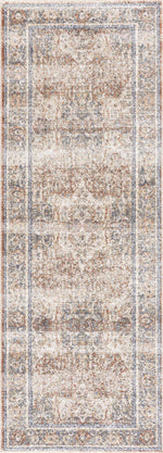 Alfombra lavable de pelo plano azul Arias