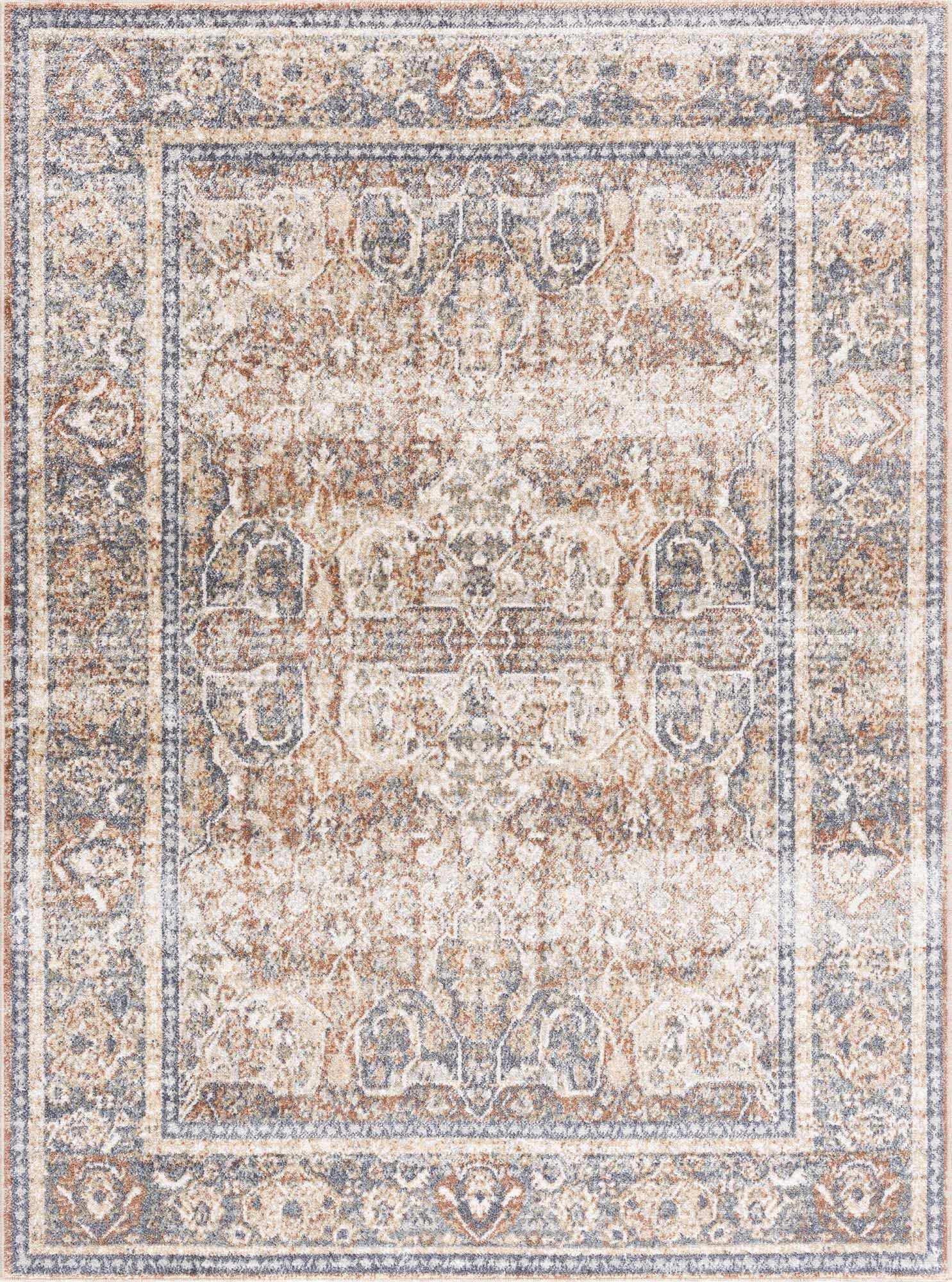 Alfombra lavable de pelo plano azul Arias