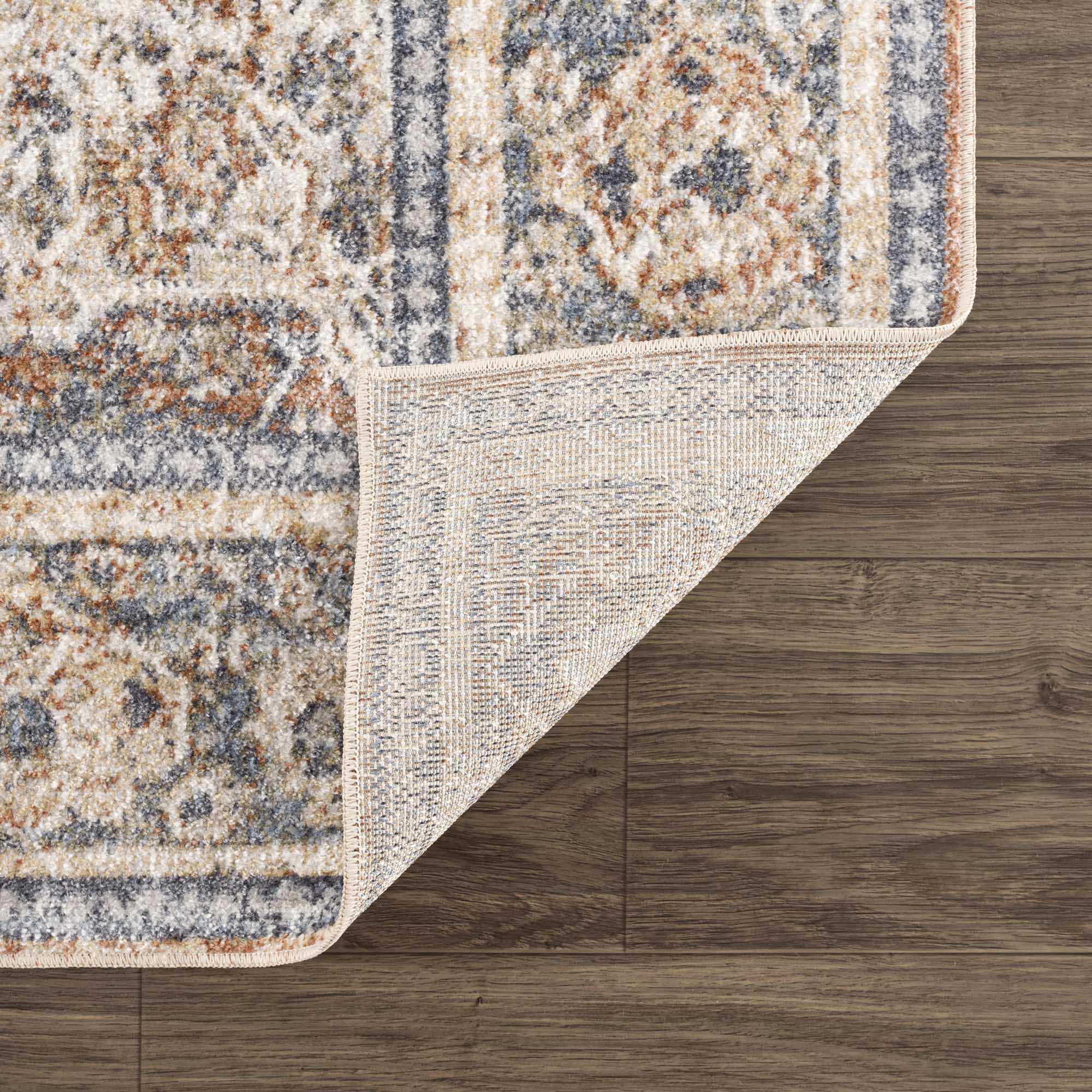 Alfombra lavable de pelo plano azul Arias