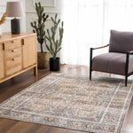 Alfombra lavable de pelo plano azul Arias
