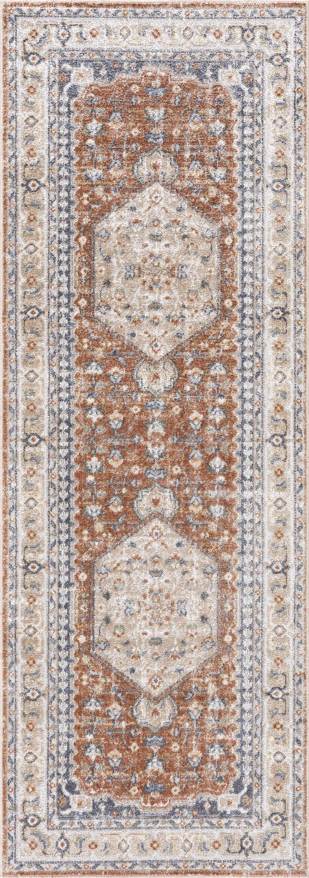 Alfombra lavable de pelo plano Gael Rust