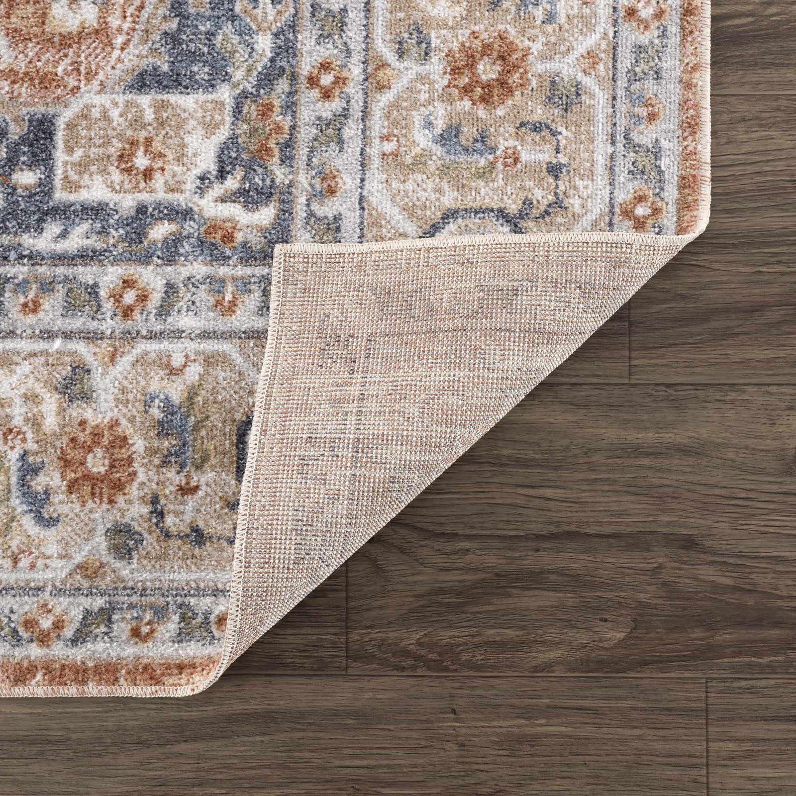 Alfombra lavable de pelo plano Gael Rust