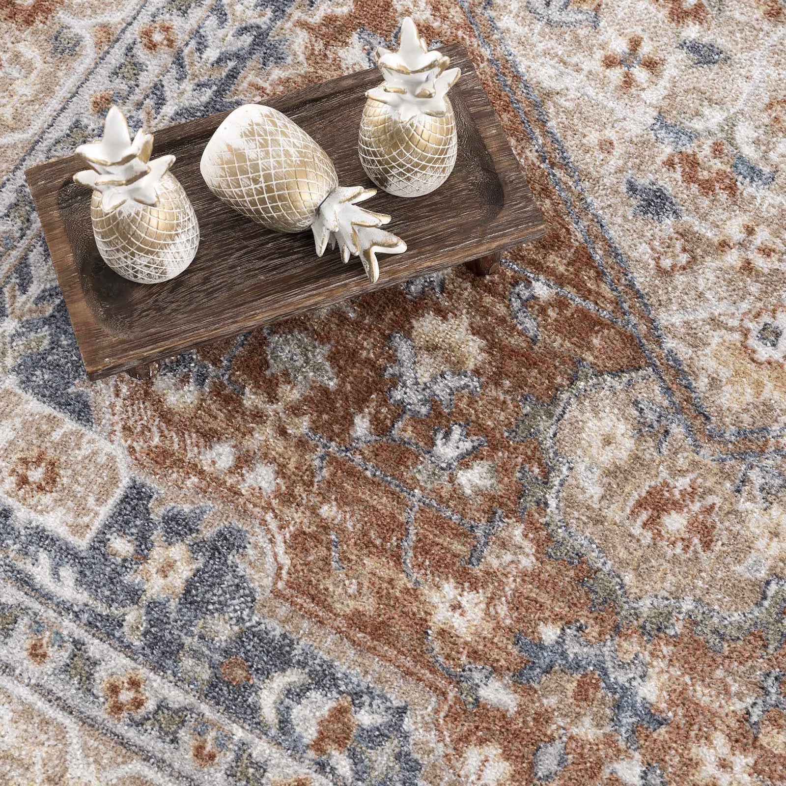 Alfombra lavable de pelo plano Gael Rust
