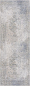 Alfombra lavable de pelo plano azul Gael