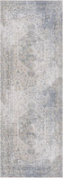 Alfombra lavable de pelo plano azul Gael