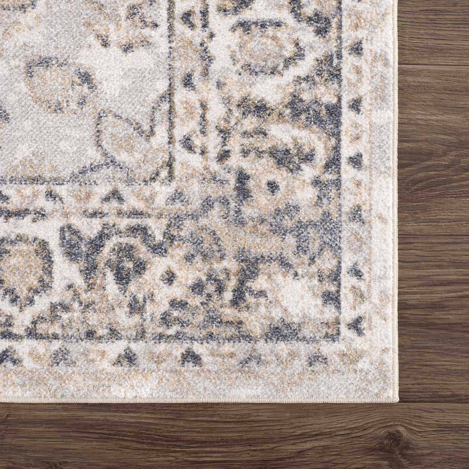 Alfombra lavable de pelo plano beige Rudo