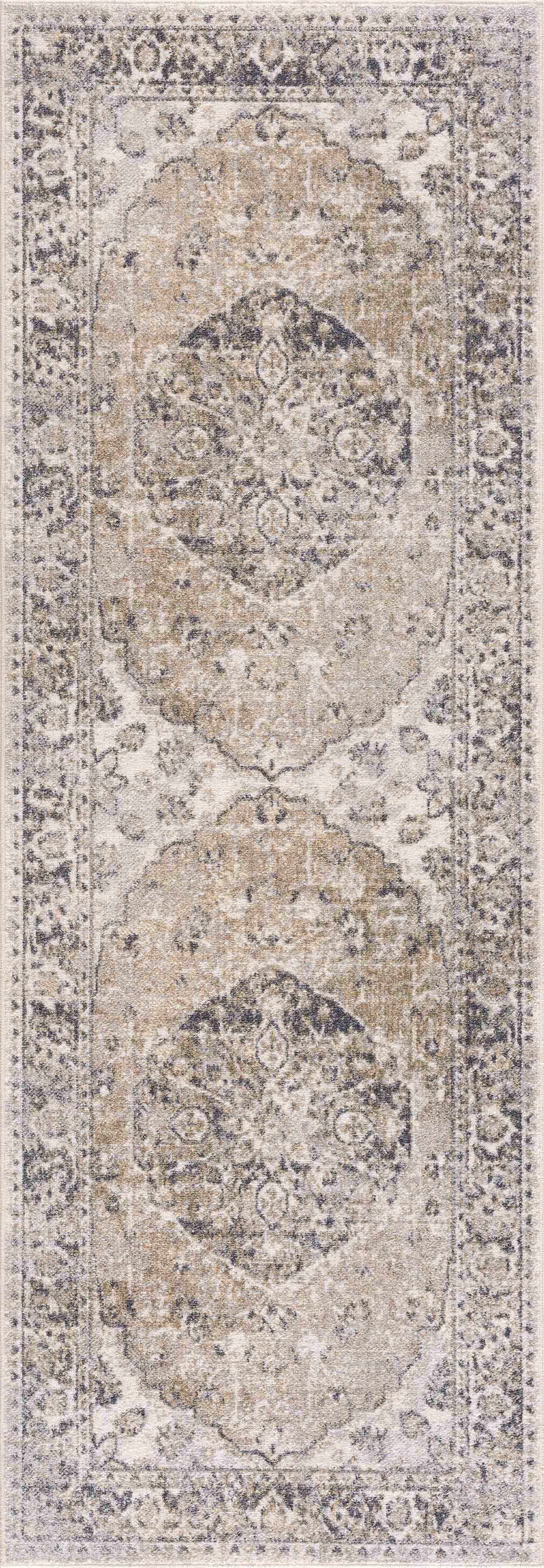 Alfombra lavable de pelo plano beige Rudo