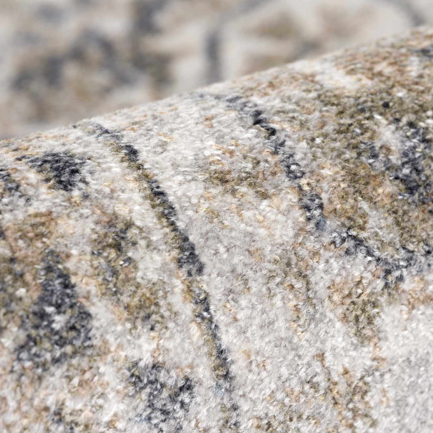 Alfombra lavable de pelo plano beige Rudo