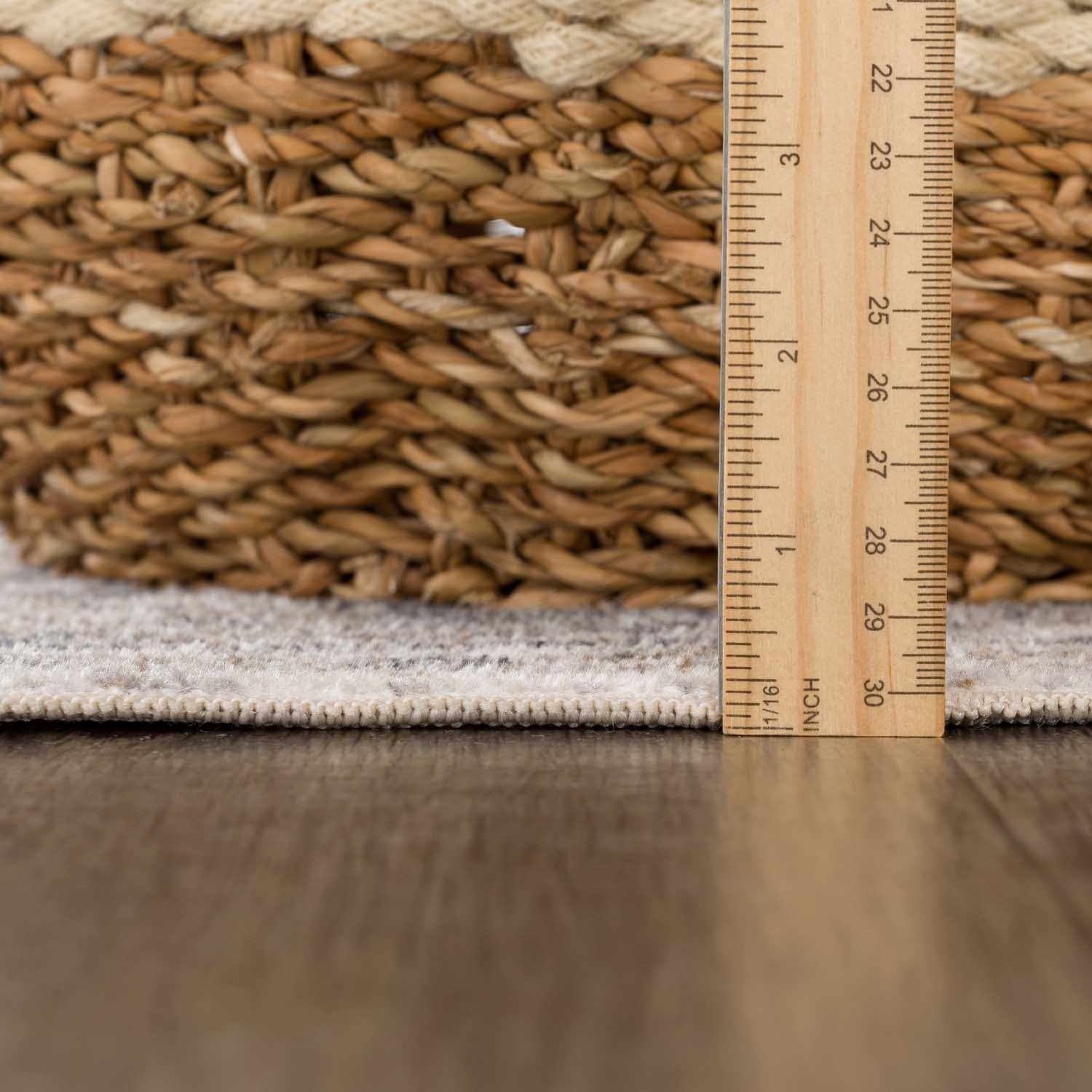 Alfombra lavable de pelo plano beige Rudo