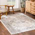 Alfombra lavable de pelo plano beige Rudo