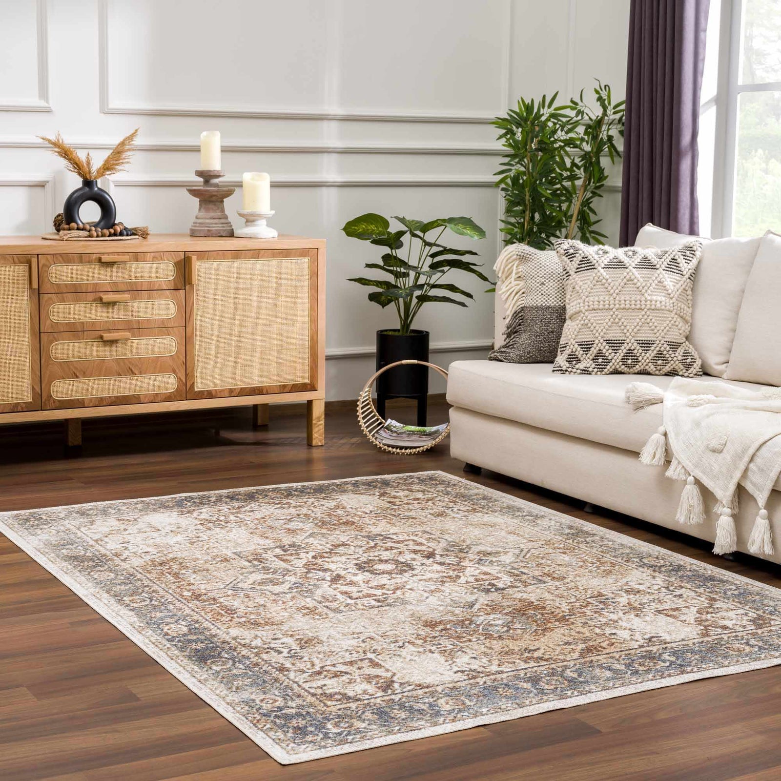 Alfombra lavable de pelo plano estilo Heritage