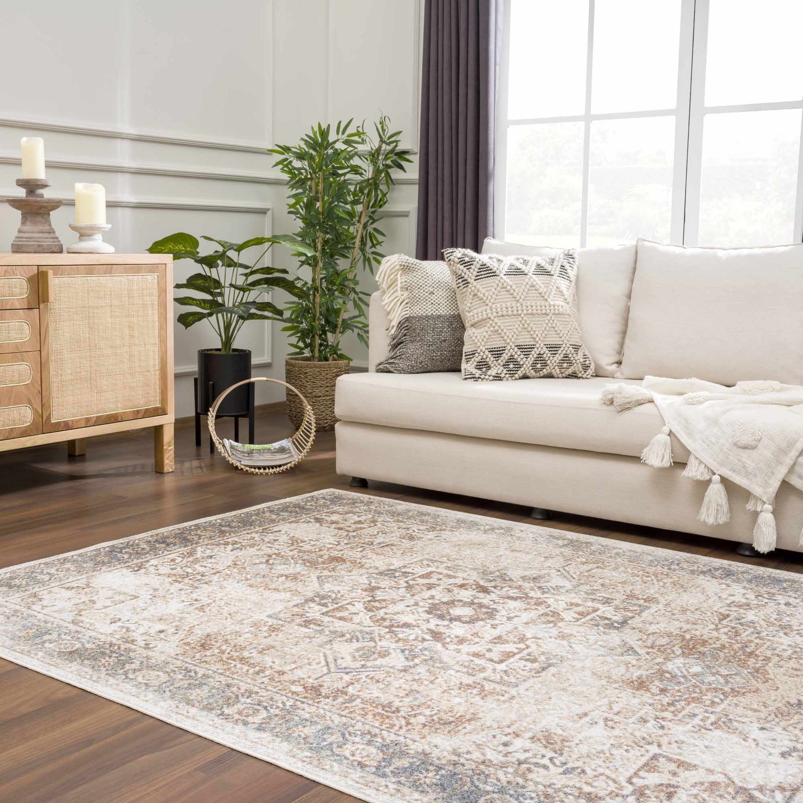 Alfombra lavable de pelo plano estilo Heritage