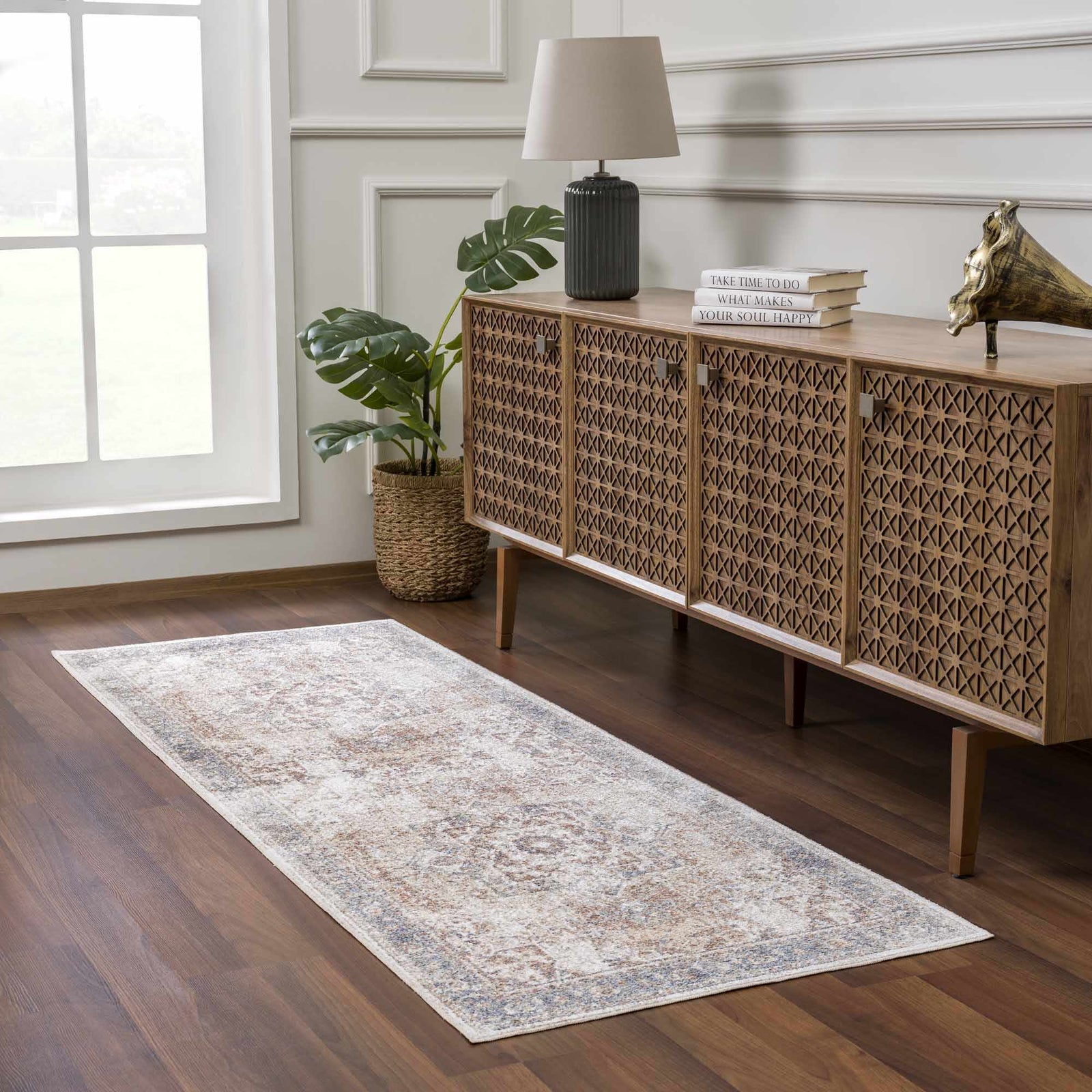 Alfombra lavable de pelo plano estilo Heritage