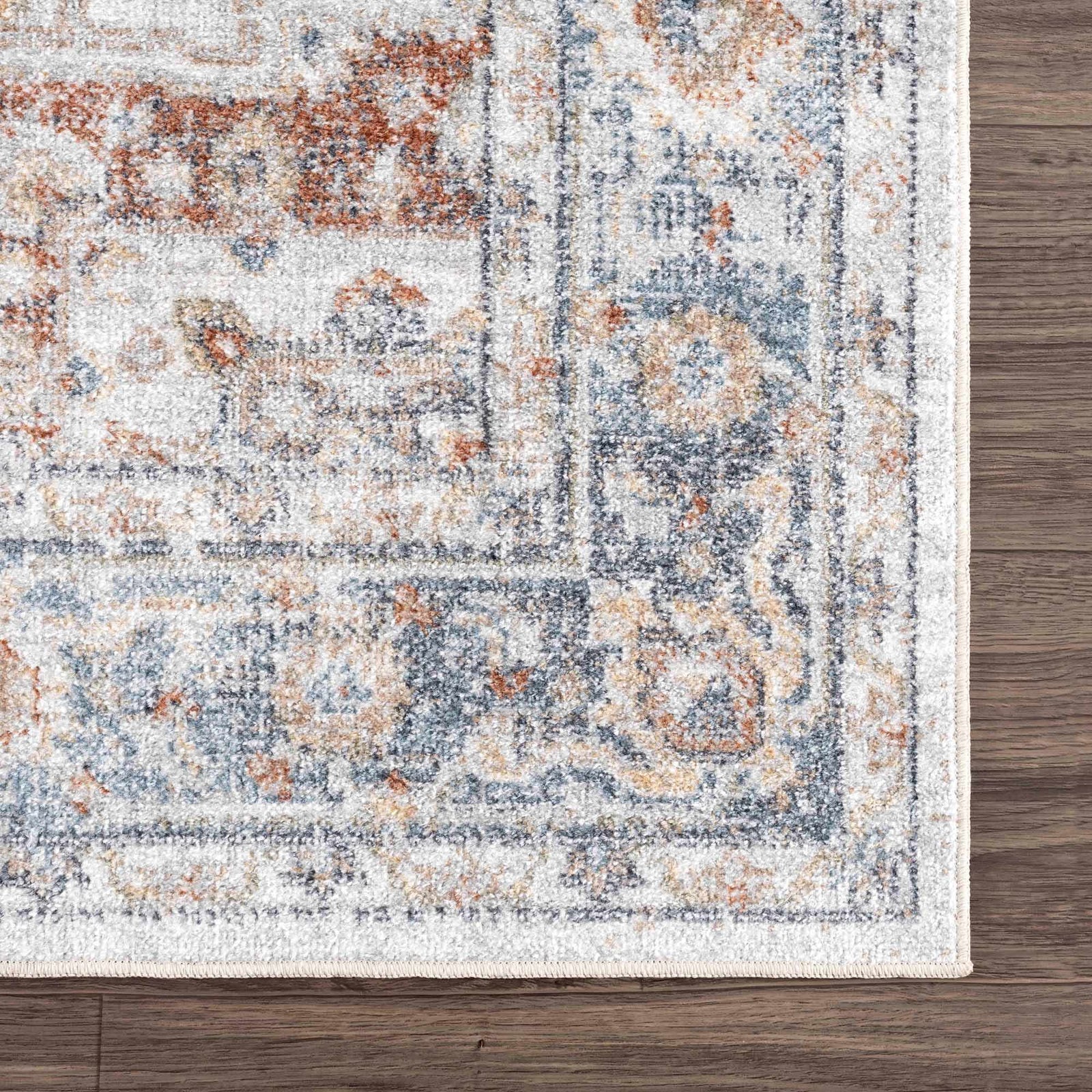 Alfombra lavable de pelo plano rojo y azul Neta
