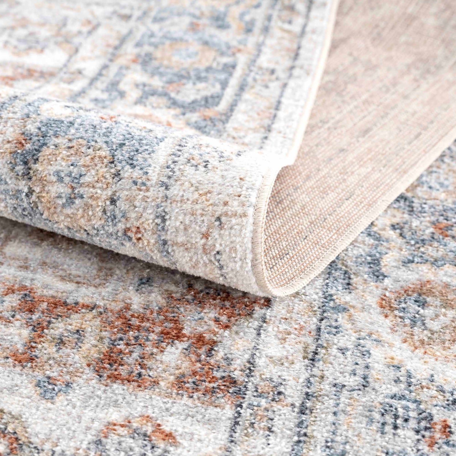 Alfombra lavable de pelo plano rojo y azul Neta