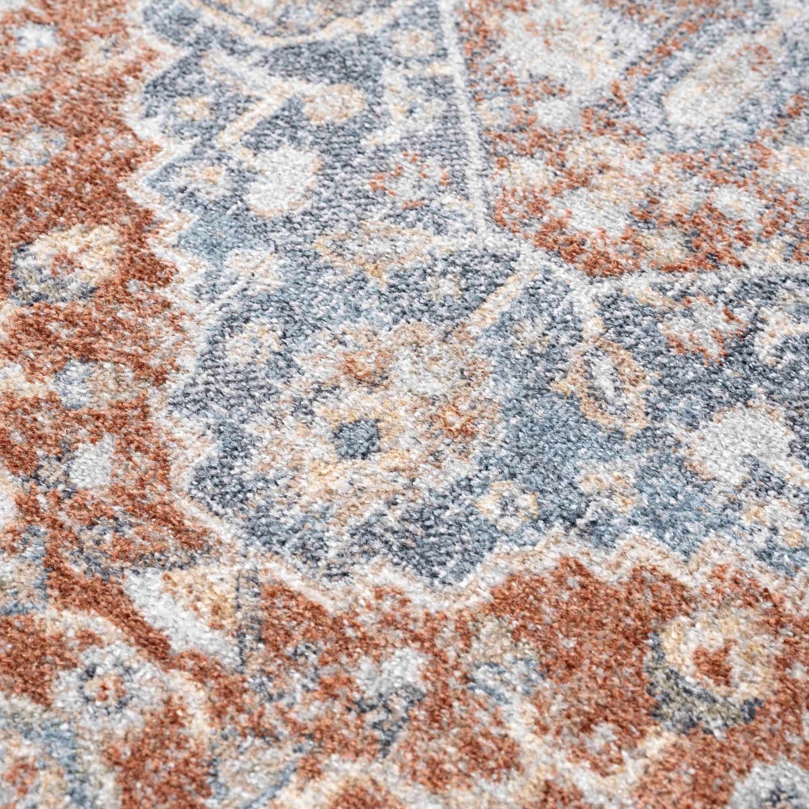 Alfombra lavable de pelo plano rojo y azul Neta